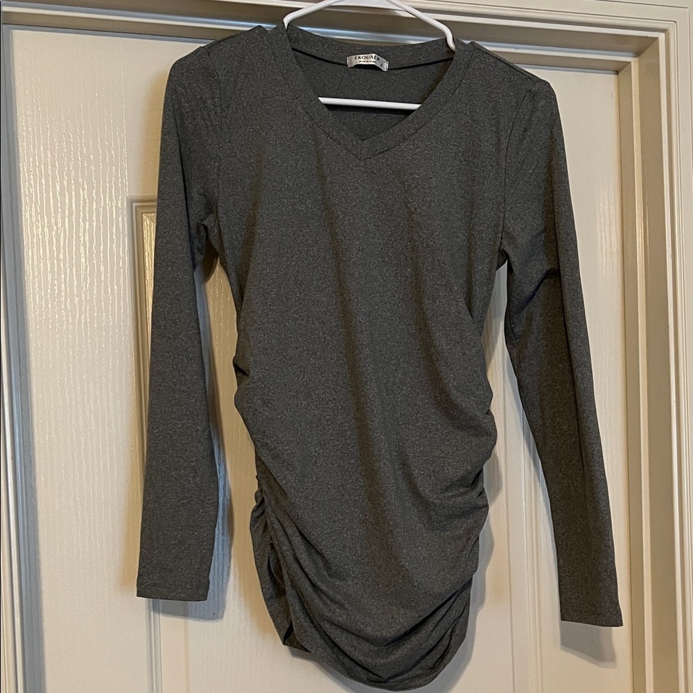 Gray maternity top